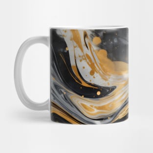 Abstract black, white and gold paint marble design pattern Mug